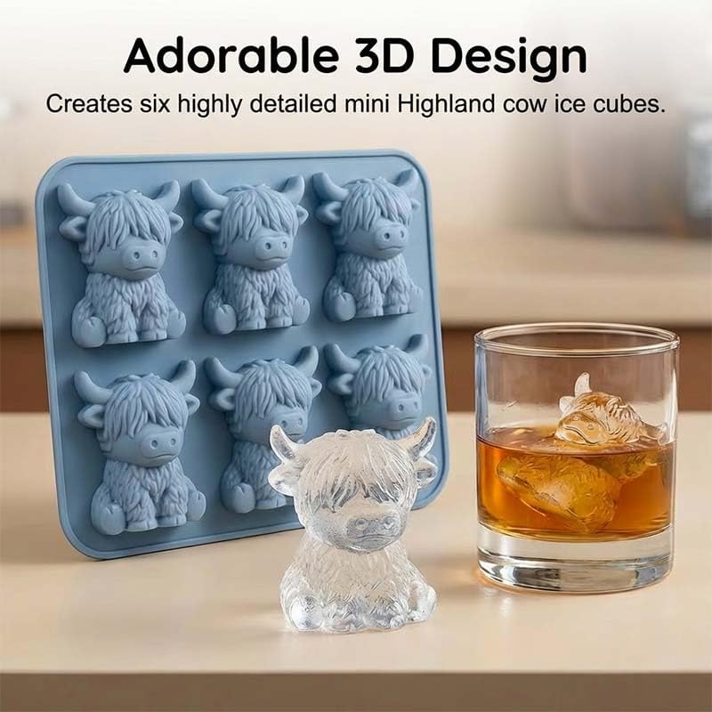 Mini Highland Cow Ice Cube Mold