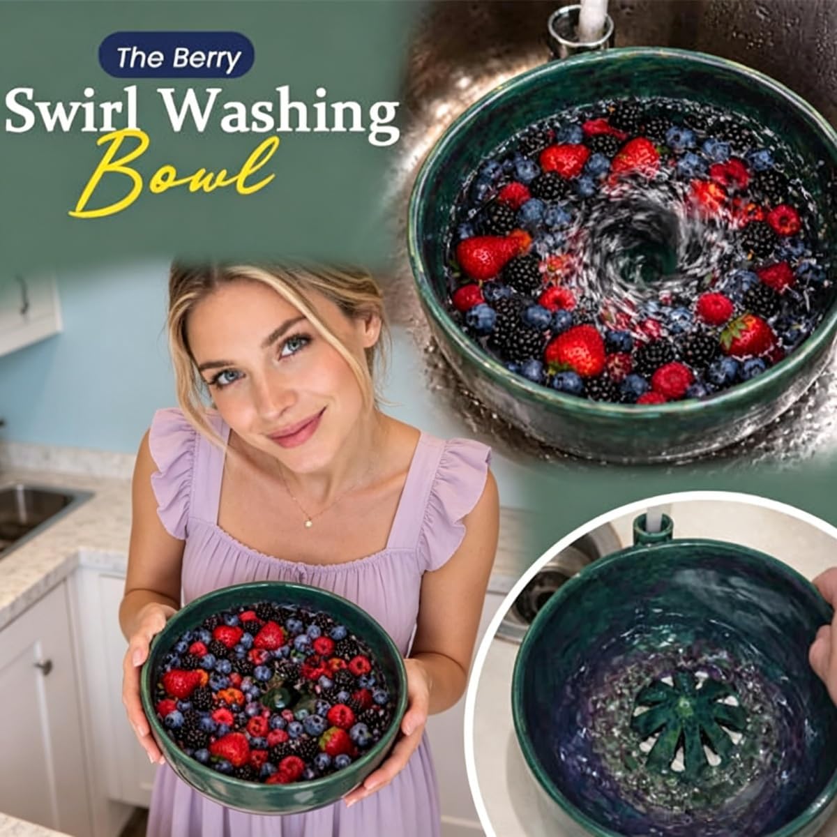 Self Spinning Berry Washing Bowl