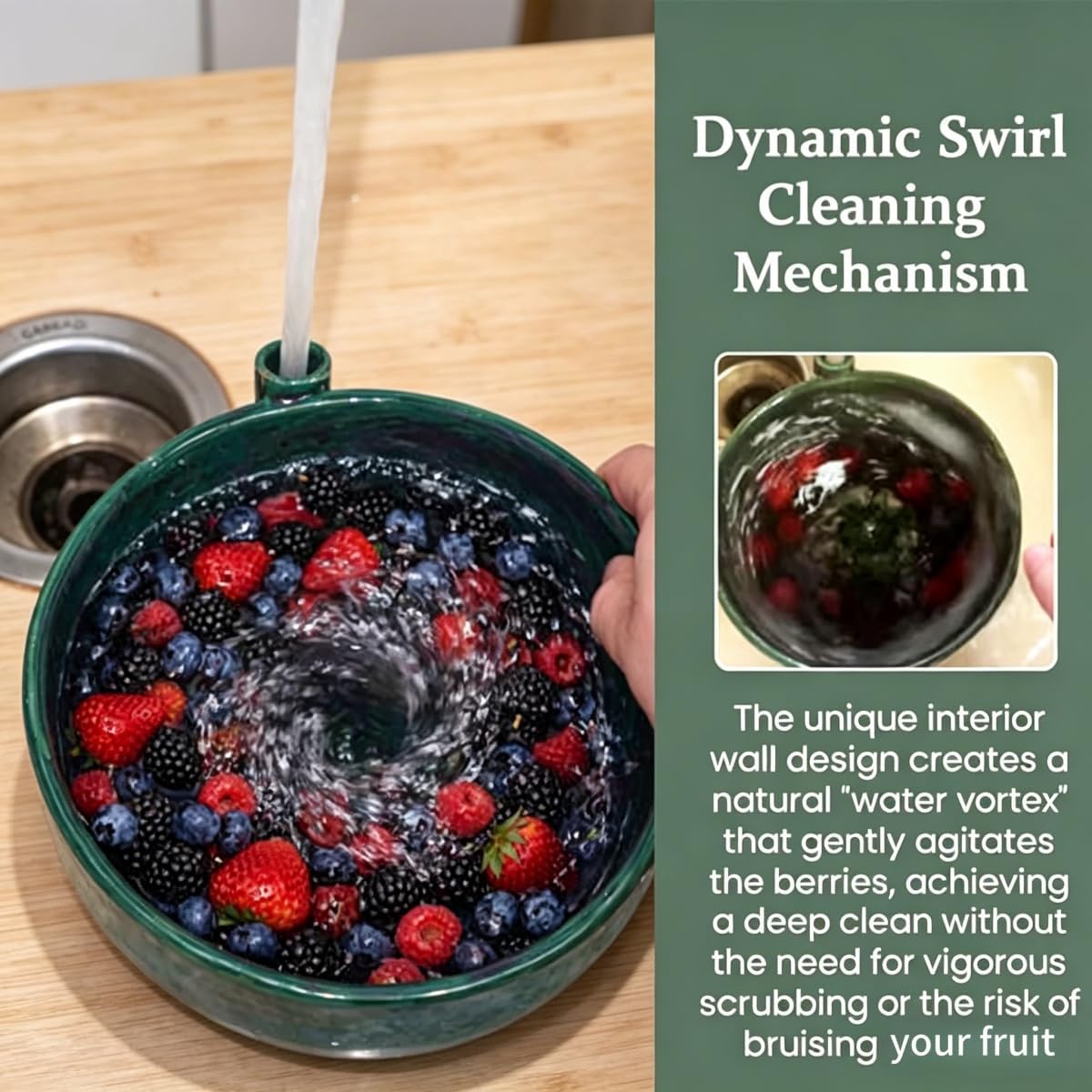 Self Spinning Berry Washing Bowl