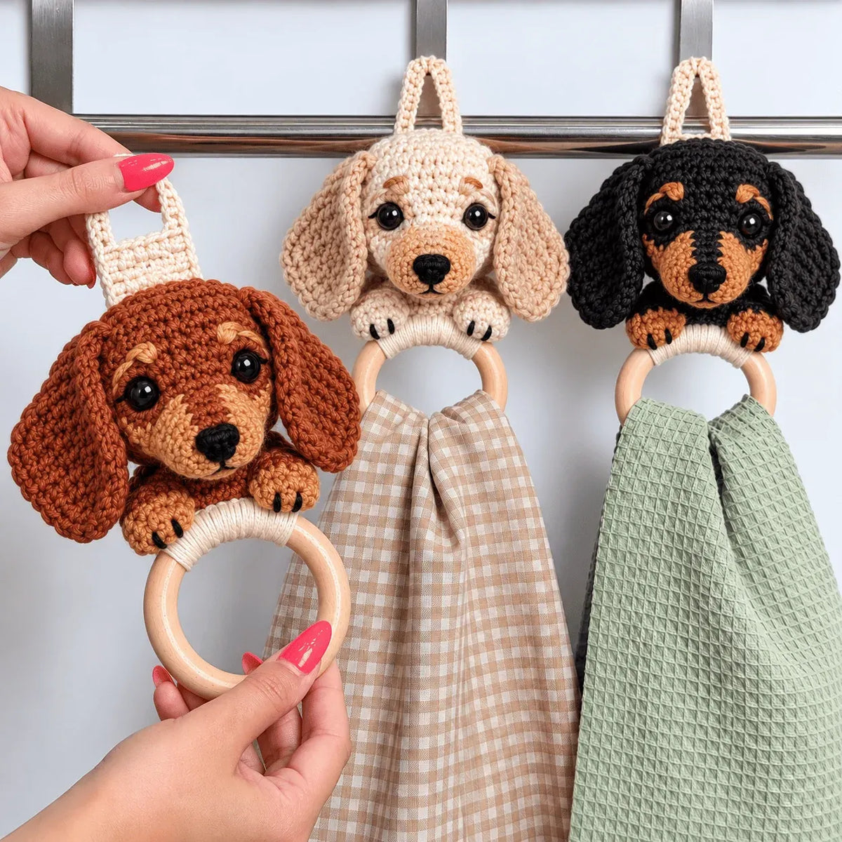 Crochet Dachshund Towel Holder Kit