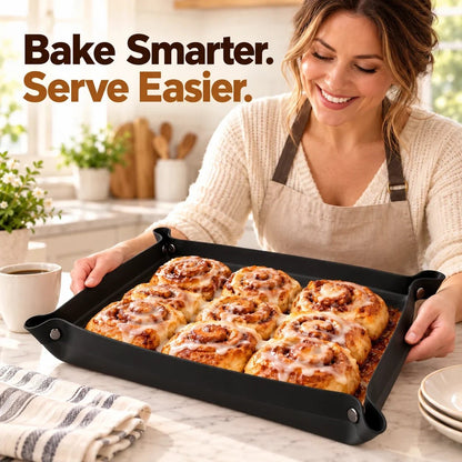 🍪 Foldable Silicone Baking Tray – Bake, Release & Store with Ease