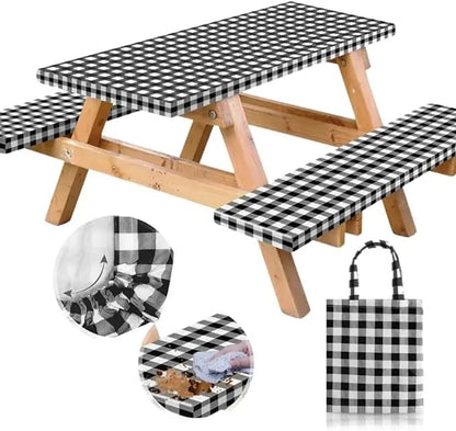 Picnic Table Cover with Bench Covers and Bag
