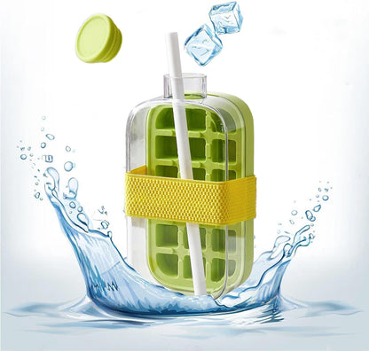 2-in-1 Ice Cube Bottle with Straw
