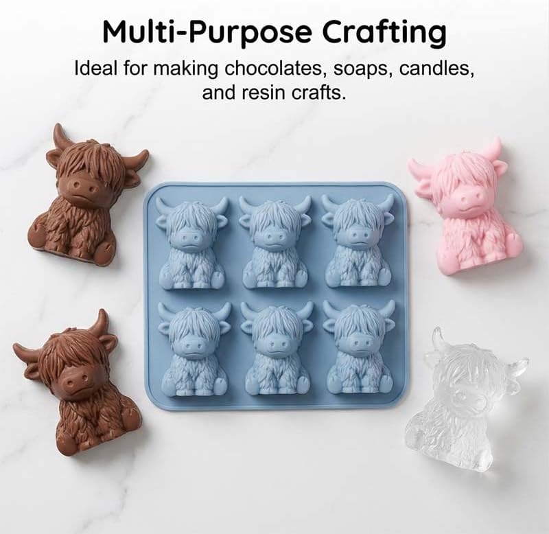 Mini Highland Cow Ice Cube Mold