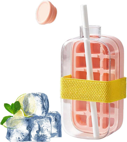 2-in-1 Ice Cube Bottle with Straw