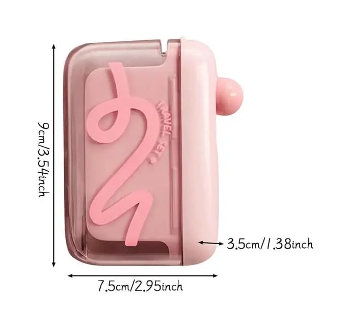 Travel-sized storage case - features an automatic pop-up dispenser