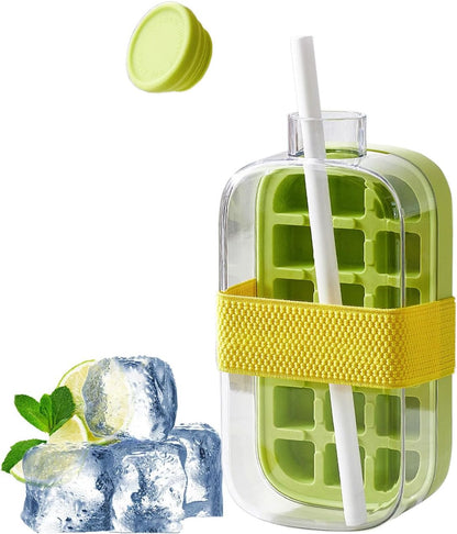 2-in-1 Ice Cube Bottle with Straw