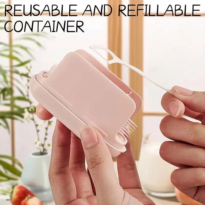 Travel-sized storage case - features an automatic pop-up dispenser