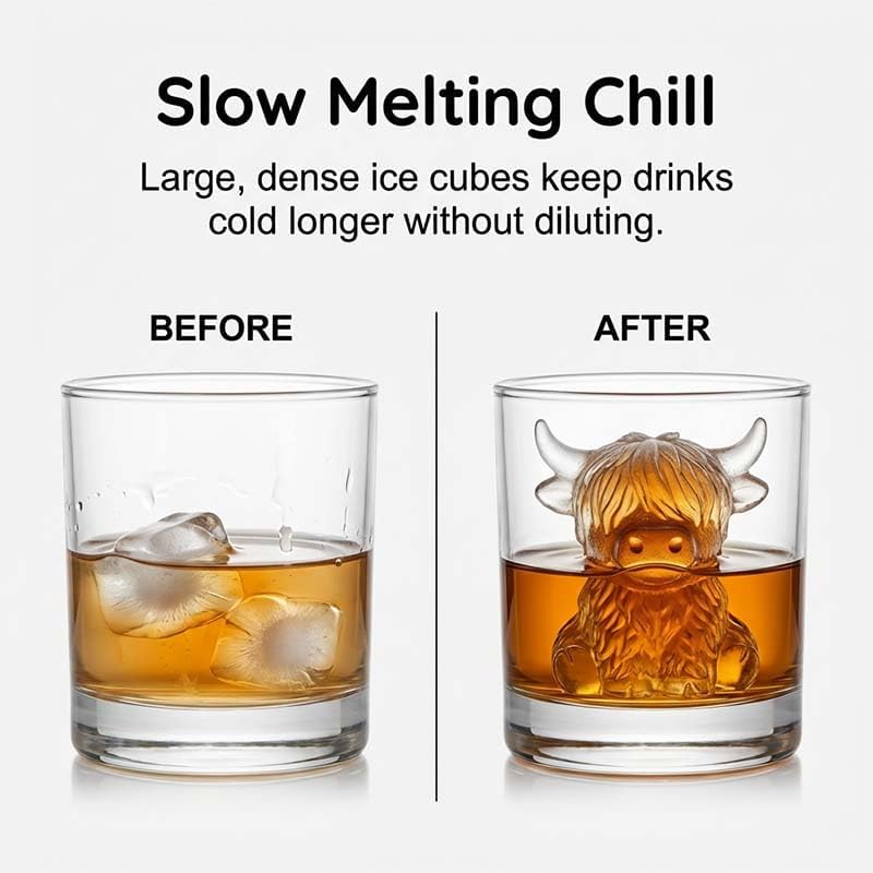 Mini Highland Cow Ice Cube Mold