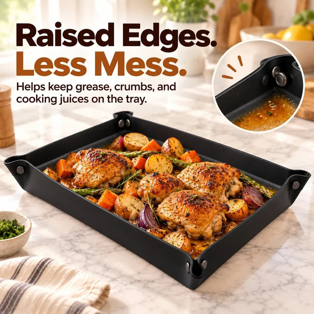 🍪 Foldable Silicone Baking Tray – Bake, Release & Store with Ease